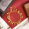 Pulseira antiga francesa vietnamita Shajin Lily-in-the-ring orquídea frutífera feminina nicho de alta qualidade senso de longa duração cobre banhado a ouro joias