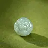 Contas Redondas de Jade Hetian Natural com Cabeça de Dragão Esculpidas com Furo Passante Seleção Aleatória de Cores Claras e Escuras Design para Montagem com Contas Jade Hetian Pixiu
