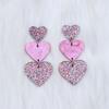Nuevos Pendientes Acrílicos Asimétricos en Forma de Corazón, Modernos y Únicos, Pendientes Triples Sencillos, Joyería para Orejas en Forma de Corazón