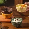Tigela Colorida com Manchas de Tinta, Tigela de Cerâmica Irregular Desconstruída para Arroz, Nova Tigela Criativa para Sobremesa, Tigela de Salada para Uso Doméstico