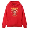 Moletom Vermelho com Capuz para Homens e Mulheres, Ano do Cavalo 2026, Roupa do Ano Zodiacal, Festa de Véspera de Ano Novo 12