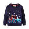 Moletom Infantil de Manga Longa com Tema de Natal para Meninos na Primavera e Outono, Padrão de Bordado em Aplique Moletom Infantil Processamento e Personalização