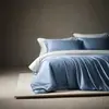 Juego de Ropa de Cama de Satén de Algodón de Fibra Larga de Dos Hilos 100S de Lujo para Hotel, Juego de Cuatro Piezas, Sábana de Cama 100% Algodón, Funda de Edredón, Artículos para el Hogar