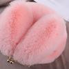 Bolso de peluche para mujer, bandolera portátil de princesa, bolso de peluche de piel sintética, nuevo estilo, bolso con cadena y orejas de conejo a juego.