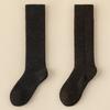 Meias de cano alto para meninas, 50% lã, forradas com fleece espesso, para o inverno, à prova de frio, quentes, até o joelho, aquecimento, cor sólida JK