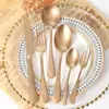 Conjunto de Talheres Lyon INS Aço Inoxidável 304 Tony Old Vintage Escovado Faca, Garfo e Colher Conjunto de Talheres para Comida Ocidental