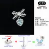Tachuelas para Oreja de Aleación de Titanio G23 de 1.2 mm de Espesor con Rosca Interna Tachuelas para Oreja con Colgante de Lazo Dulce Exquisito Corazón Joyería para Oreja