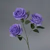 Flores Artificiales, Rosa Anna de Tres Cabezas, Arreglo Floral de Piso para Salón de Bodas, Decoración del Hogar, Flores Falsas, Venta al por Mayor desde Fabricante, Flores de Seda para Hotel