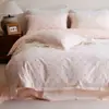 2026 Novo Produto Classe A Jacquard Listrado Tingido em Fio Conjunto de Quatro Peças - Gardenia Verão Flores Pequenas Lençol com Elástico 1,5m Conjunto de Quatro Peças Gardenia Verão