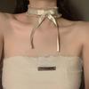 Collar de lazo blanco con diseño de campana de deseo puro y sexy para mujer, joyería de Halloween, cadena de otoño e invierno