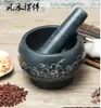 Mortero de Piedra para Triturar Medicina, Moler Chiles y Prensar Ajo, Molinillo Doméstico de Piedra Verde, Mortero y Maja de Piedra Grande Hechos a Mano