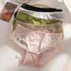 574 Verano Nuevo Calzones de Encaje Satinado para Mujer Delgados Entrepierna de Algodón Puro Emocional Sexy Cintura Baja Cómodo