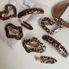 Marrón Amor Leopardo Clip Sin Marcas Tiara para Mujer Horquilla Parte Trasera Media Cola Agarre para Cabello Clip de Primavera Accesorios para el Cabello Pinza para el Cabello