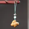 Pingente de Celular Coelho de Sândalo Pingente de Bolsa Coelho do Zodíaco Cartoon Coelho Orelhudo Bobo Acessórios Criativos DIY Pingente