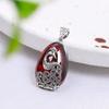 El carácter plata Plata S925 Colgante de granate rojo pavo real plata tailandesa joyería antigua collar simple hecho a mano para damas
