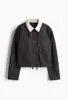 Roupas femininas europeias e americanas transfronteiriças, populares no AliExpress, jaqueta curta moderna estilo retro americano com gola de veludo cotelê