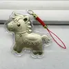 Chaveiro Fique Rico Logo, Pingente de Corrente de Celular Cavalo Dourado, Brinde Promocional, Pequeno Acessório Cavalo do Zodíaco, Atacado de Fábrica