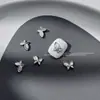 1000 Piezas de Decoraciones de Moños para Uñas de Aleación Mixta, Moños de Cinta Huecos, Pedrería Plateada para Uñas, Al por Mayor