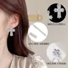 Aretes de Aro Cruzados Asimétricos de Doble Capa para Hombre, Modernos y Elegantes con Circonitas