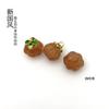 Nueva Marea de País Botón de Trébol de Cuatro Hojas Calabaza Botón de Vidrio Anti-jade Botón de Pie Metálico Hebilla Decorativa DIY