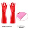 [45cm Grande Vermelho Um] Luvas de Trabalho Doméstico Plástico Couro Látex Cor Tendão Impermeável Limpeza de Cozinha Lavar Louça
