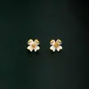 Pendientes de Botón/Clip para Oreja con Diseño de Flor de Margarita Vintage Francés de Marca de Nicho