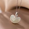 Un Ciervo Plata Esterlina S925 Chapado en Oro Jade Hetian Natural Distintivo Simple Colgante de Guisante Lindo Para Mujer