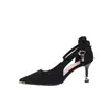 2026 Primavera/Verano Nuevo Comercio Exterior Francés Punta Fina Corte Tira Única Tacón de Aguja Tacones Altos Mujer Transfronterizo