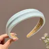 2026 Nova Faixa de Cabeça Azul de Aba Larga para Mulheres, Design de Coroa Alta, Uso Diário, Acessório de Cabelo Estilo Fresco