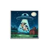 Broche de Vaca Nave Espacial Extraterrestre Insignia de Metal Accesorios para Ropa Pines de Solapa Patrón Geométrico Redondo Venta al por Mayor de Fábrica