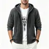 Comercio Exterior Transfronterizo Nuevo Estilo Otoño e Invierno Suéter con Capucha Holgado Engrosado para Hombre Chaqueta de Punto Casual de Talla Grande Europea y Americana para Hombre