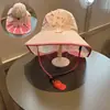 Sombrero de Sol de Verano para Niños con Ala Ancha, Sombrero Chal de Malla con Protección Solar para Niñas, Sombrero de Pescador de Playa para Niños, Sombrero de Sol para Exteriores