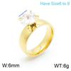 Joyería de Moda de Fábrica al por Mayor Anillo Coreano de Acero de Titanio Zircón Simple Anillo Chapado en Oro de 18K Regalo de San Valentín