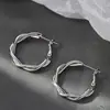 Pendientes de aro grandes con diseño de celebridad de Internet, exagerados, con diseño de tejido trenzado, con personalidad sencilla y círculo geométrico, estilo coreano.