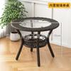 Silla de ratán para balcón, taburete de ocio, silla con respaldo, silla plegable de ratán tejido para el hogar, mesa y silla de exterior individual combinadas