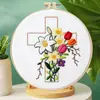 Kit de Bordado de Cruz Floral de Fábrica Origen, Paquete de Materiales DIY Hecho a Mano para Principiantes, Fábrica de Venta al por Mayor de una Pieza para Dropshipping