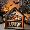 Venda Quente Transfronteiriça Decorações de Casa Assombrada de Madeira Intercambiáveis de Halloween Fantasma Bruxa Abóbora Artesanato para Decoração de Mesa