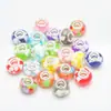 Cuentas de Color Mixto Brillantes con Agujero Grande Florales de Resina Perla de Imitación Arcoíris Accesorios de Joyería DIY Pulsera Collar