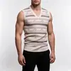 Nuevo suéter chaleco casual para hombre transfronterizo 2026, moderno top de punto a rayas con cuello en V