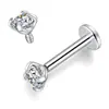 Pendientes de Labio Redondos de Circonita en Aleación de Titanio F136 Barra de 0.8 Diente Interno de 0.6 Moda Versátil Clavo para Hélice de Oreja Venta al por Mayor en Stock