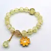 Pulsera Joyería Estilo Nacional, Pulsera Flor de Lirio del Valle Estilo Chino, Cuentas de Buda Tapa de Leche, Pulsera Flor Explosión, Cuentas Redondas de 10 mm, Pulsera de Perlas de Imitación