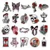 Nuevos parches bordados estilo punk de Qiansheng con diseños de calavera, rosa y mariposa para decorar ropa y sombreros, parches termoadhesivos