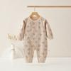 Mameluco para bebé primavera y otoño algodón de terciopelo chaqueta sin costuras recién nacido pijama de manga larga ropa de bebé traje para gatear