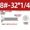4#-40 6#-32 8#-32 Imperial de EE. UU. Acero Inoxidable 304 Tornillo de Cabeza Avellanada Phillips Perno de Cabeza Plana