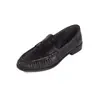 Mocasines de una tira con estampado de anguila de cuero genuino para mujer 2026 comercio exterior punta redonda temperamento tacón grueso zapatos de una sola pieza estilo británico zapatos pequeños de cuero