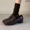 Mocasines de Piel de Vaca Suave Estilo Británico Vintage para Mujer, Zapatos Versátiles de Moda, Simples, de Piel Genuina, sin Cordones, de Tacón Bajo