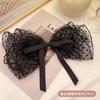 Tiara de Renda Preta 2022 com Presilha de Cabelo de Laço Grande, Presilha de Mola Popular Estilo Japonês de Bolinhas Fábrica Atacadista Top Craniano Alto