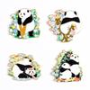 Pegatinas de metal para refrigerador con diseño de panda y flores, decoración bonita, estilo chino, recuerdos turísticos culturales y creativos de Chengdu.