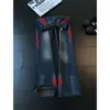 Pantalones Vaqueros Degradado Negro Hombre Otoño Estilo High Street Americano Pantalones de Longitud Extendida para Personas Altas Pantalones Rectos Adelgazantes con Micro Campana