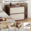 Armario de almacenamiento de mesita de noche estilo vintage 2026 nuevo modelo para dormitorio del hogar, pequeño armario de almacenamiento de mesita de noche estilo crema de madera maciza
